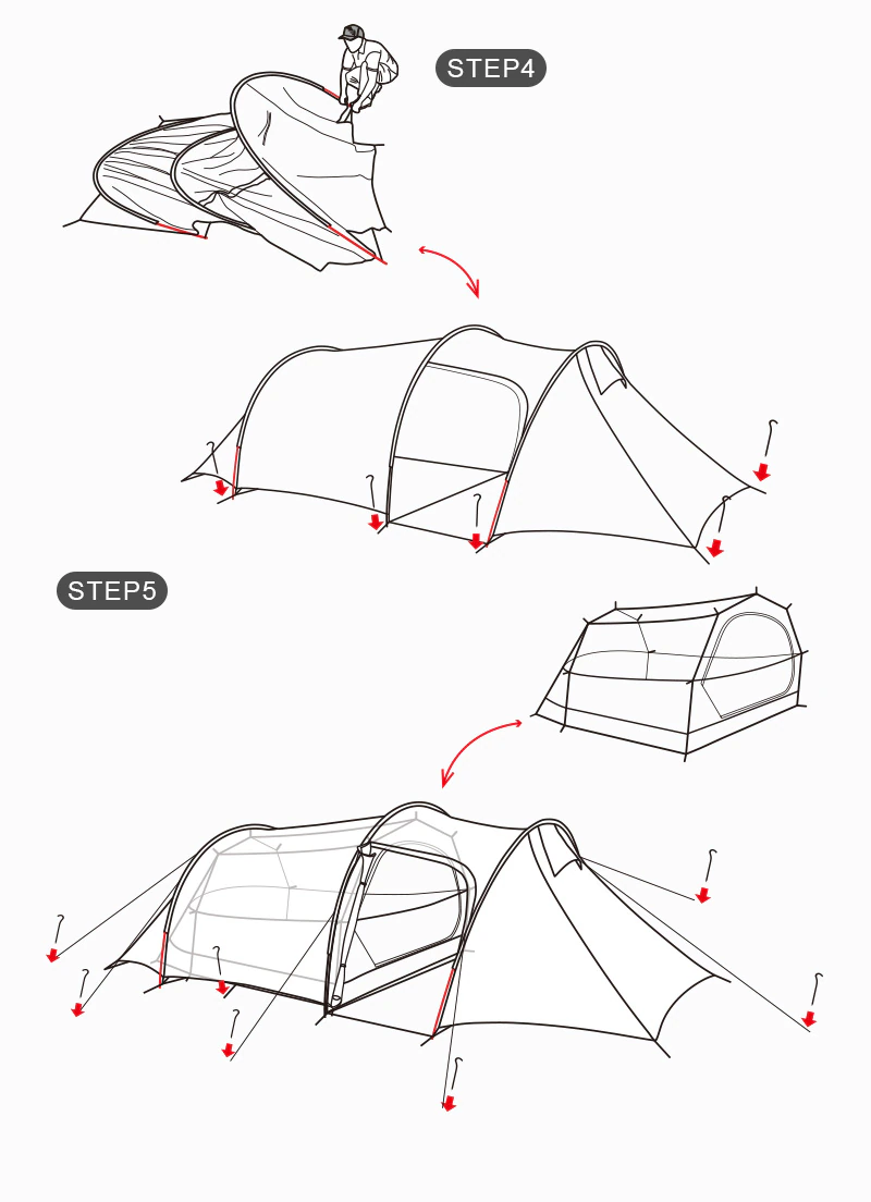 Cheap Goat Tents  New Opalus Tunnel Tent Ultralight Outdoor Camping Sleeping Tent 3 Person Double Layer Backpacking Tents Weatherproof Tents 